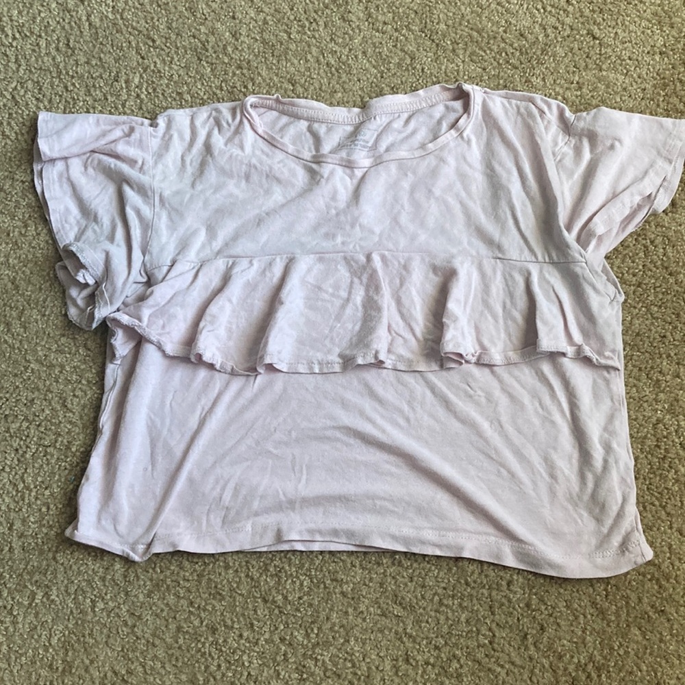 Ruffled pink shirt